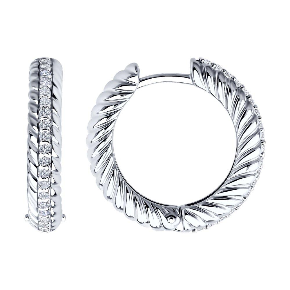 Серьги из серебра Diamant 94-120-02161-1 серебро с родием, фото 1