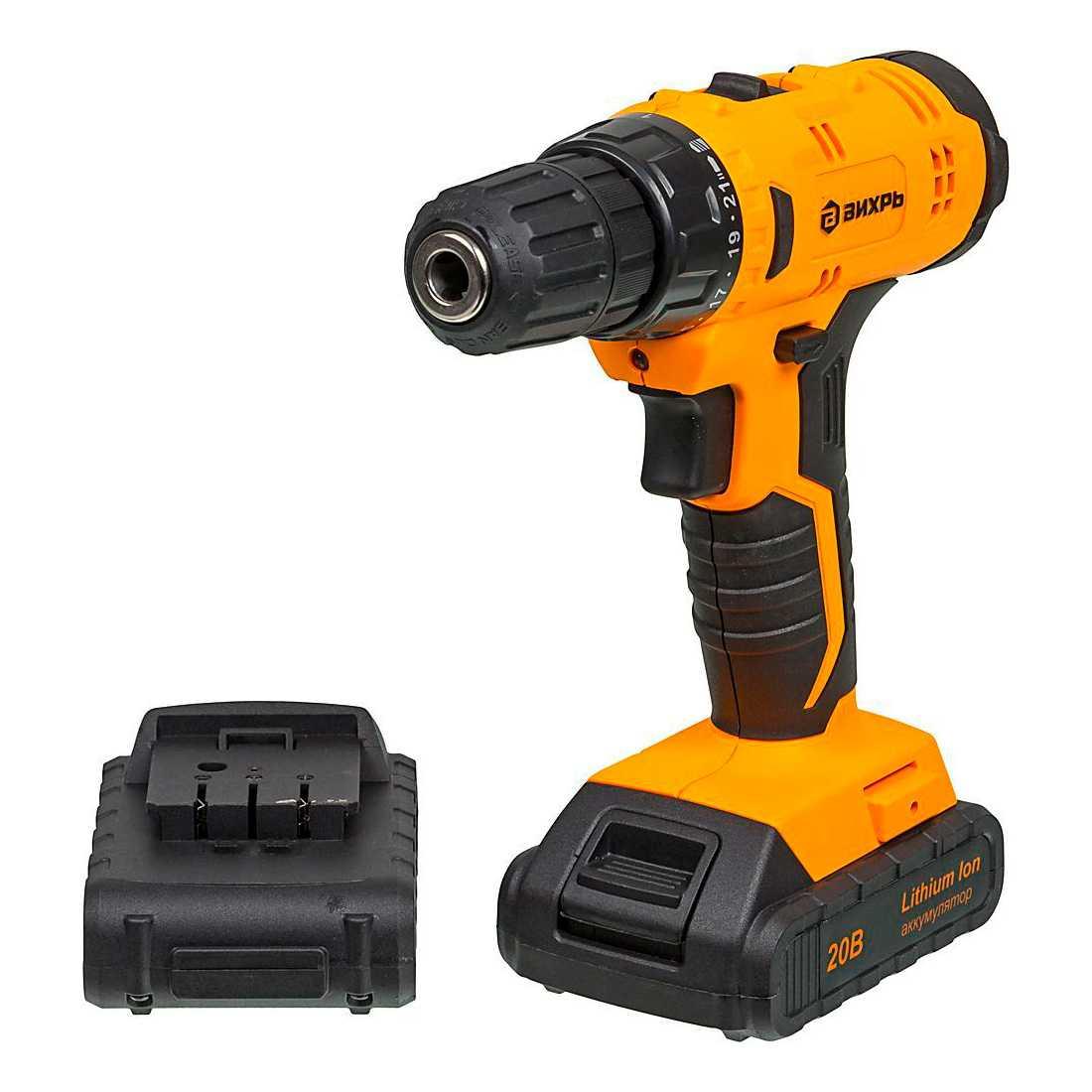 Аккумуляторная дрель-шуруповёрт Вихрь ДА-20Л-2К 72/14/21, фото 1