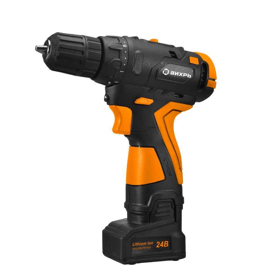 Аккумуляторная дрель-шуруповёрт Вихрь ДА-24Л-2К/Б 72/14/24, фото 1