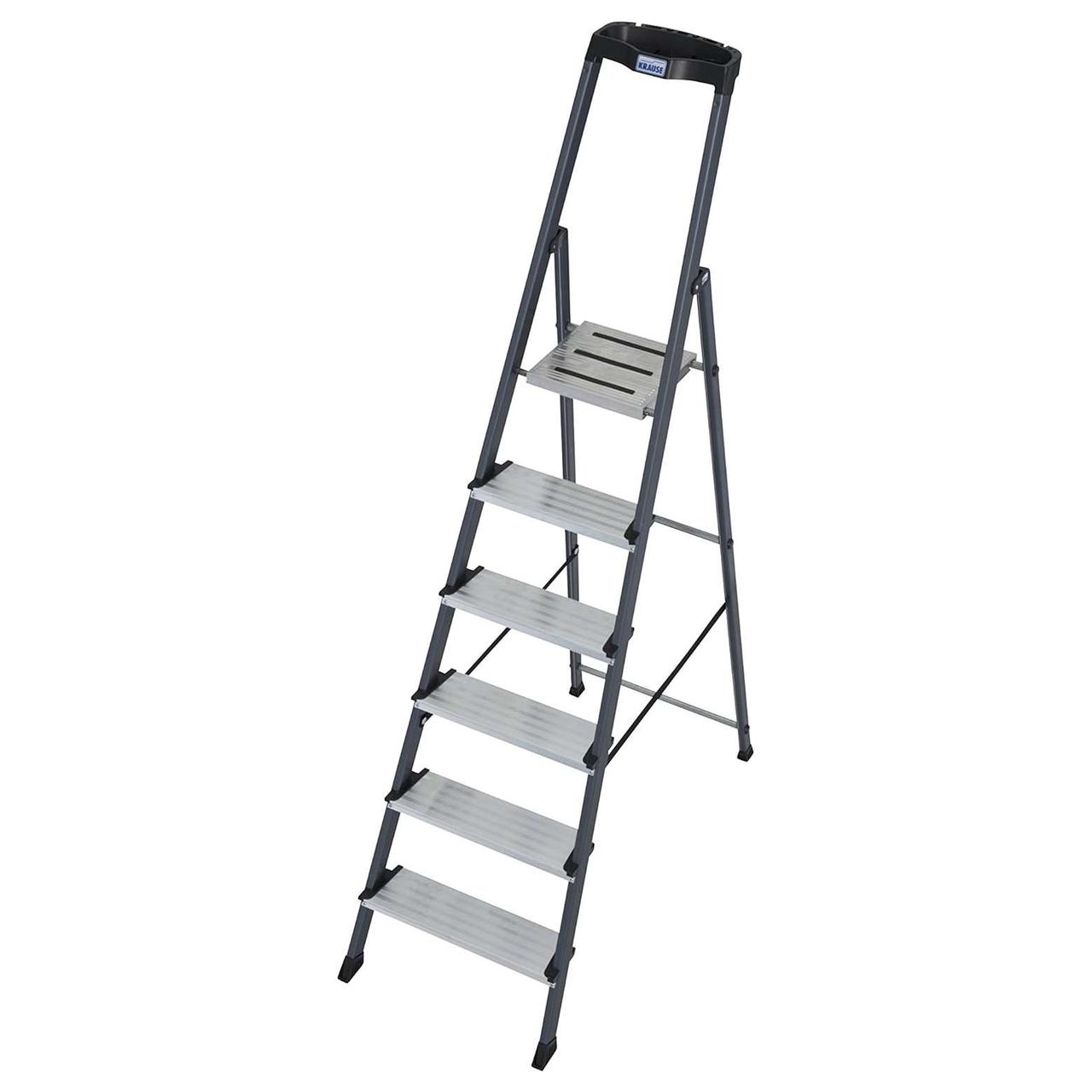 Cтремянка анодированная KRAUSE "MONTO" SECURO 1х6 126443, фото 1