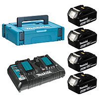 Набор Makita "PSK MKP2PM184" аккумулятор BL1840B 4шт. + зарядное устройство DC18RD + кейс Makpac 2 198489-5