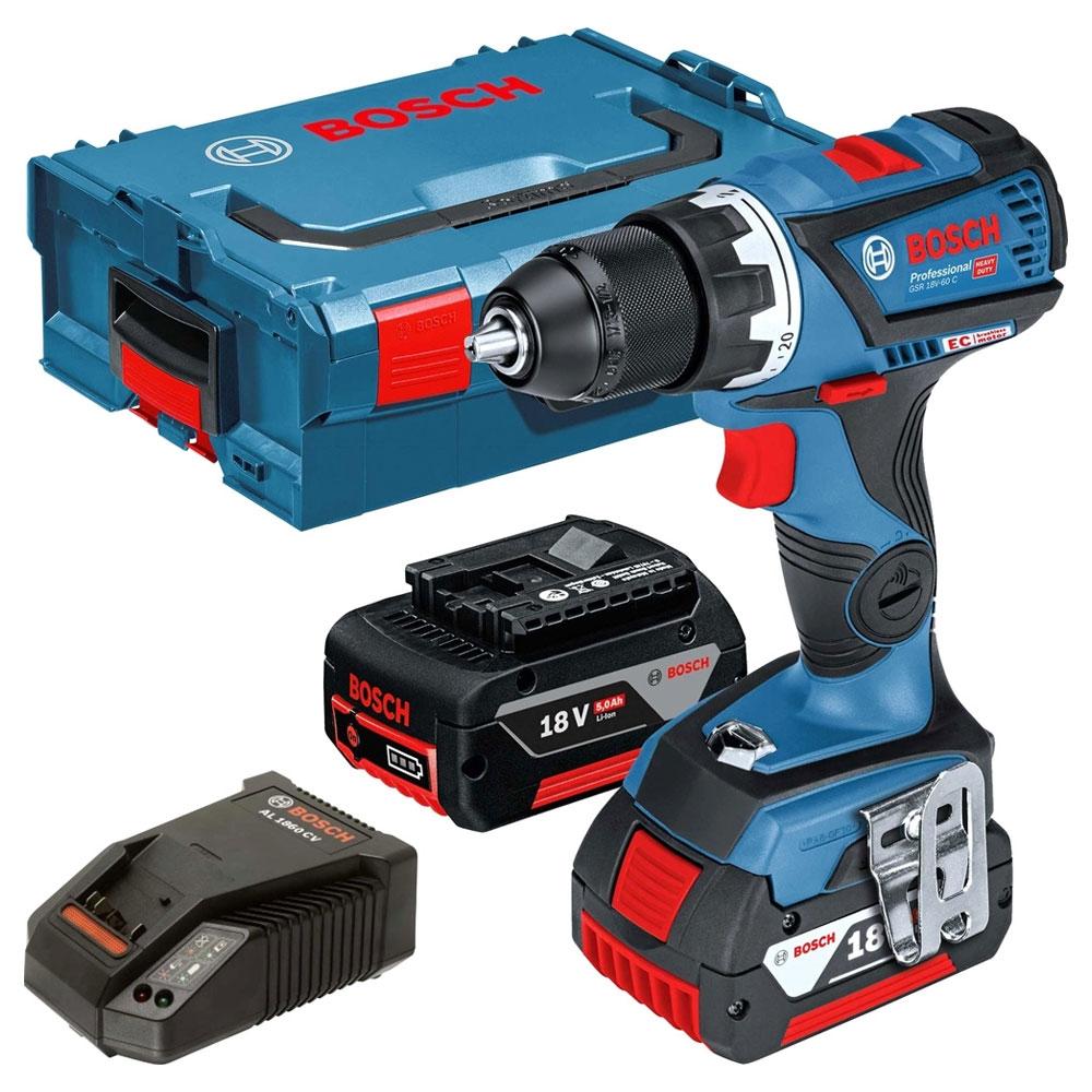 Аккумуляторная дрель-шуруповёрт Bosch GSR 18V-60 С Professional 06019G110D, фото 1