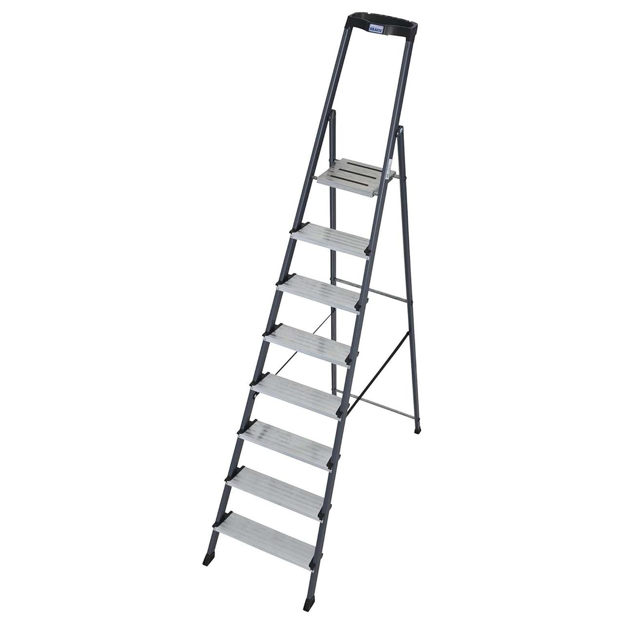 Cтремянка анодированная KRAUSE "MONTO" SECURO 1х8 126467, фото 1