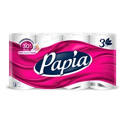 Туалетная бумага "Papia" SP/3х-сл/20м/8рул/Ном001930