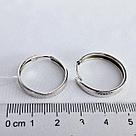 Серьги конго из серебра Aquamarine 32074.5 серебро с родием, фото 3