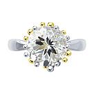 Кольцо из золочёного серебра с горным хрусталем SOKOLOV 92011719 серебро с родием, фото 3