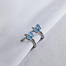 Серебряные детские серьги Эмаль Aquamarine 34023.5 серебро с родием вставка эмаль коллекц. Happy, фото 2