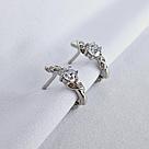 Серьги серебряные классические  Фианит Aquamarine 48808А.5 серебро с родием, фото 2