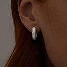 Серьги из серебра с фианитами SOKOLOV 94023872 серебро с родием, с английским замком, фото 3