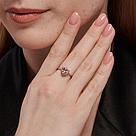 Кольцо из серебра с ситаллом и фианитами SOKOLOV 92014438 серебро с родием, фото 4