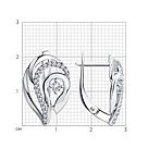 Серьги из серебра с фианитами Diamant 94-120-00725-1 серебро с родием, фото 2