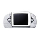 Кольцо из серебра с ониксом и фианитами Diamant 94-112-00491-1 серебро с родием, фото 5