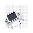 Кольцо из серебра с ониксом и фианитами Diamant 94-112-00491-1 серебро с родием, фото 7