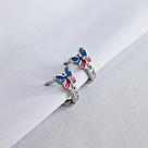 Серебряные детские серьги Фианит Эмаль Aquamarine 49790А.5 серебро с родием, фото 2