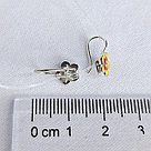 Серебряные детские серьги Фианит Эмаль Aquamarine 42206А.5 серебро с родием коллекц. Happy, фото 3