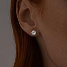 Серьги из золочёного серебра с фианитами SOKOLOV 93022260 серебро с позолотой, продевки, фото 3