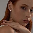 Серьги из золочёного серебра с фианитами SOKOLOV 93022260 серебро с позолотой, продевки, фото 4