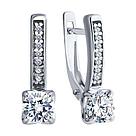 Серьги из серебра с фианитами Diamant 94-120-01712-1 серебро с родием, фото 5