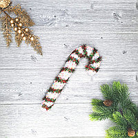 Новогодний ёлочный леденец игрушка 25см красно-зеленый