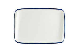 Блюдо прямоуг. 230*160 мм. Линеа Синий, форма Мув  Bonna