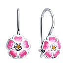 Серьги из серебра с эмалью Diamant 94-120-02167-1 серебро с родием, фото 5