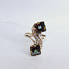 Серьги из серебра с фианитами Индия O897 , с английским замком, фото 4