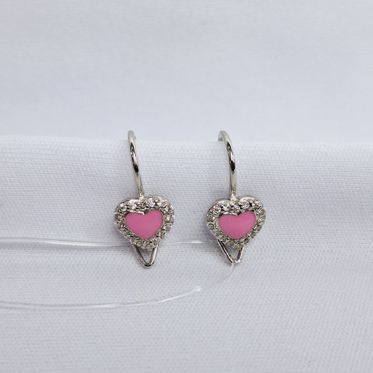 Серьги из серебра с фианитами и эмалью Diamant 94-120-02202-1 серебро с родием, фото 1