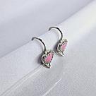 Серьги из серебра с фианитами и эмалью Diamant 94-120-02202-1 серебро с родием, фото 2