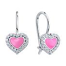 Серьги из серебра с фианитами и эмалью Diamant 94-120-02202-1 серебро с родием, фото 5