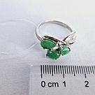 Серьги из серебра с фианитами Индия O800 , изумрудный, с английским замком, фото 3