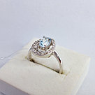 Серьги из серебра с фианитами Индия O944 , голубой, с английским замком, фото 2