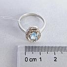 Серьги из серебра с фианитами Индия O944 , голубой, с английским замком, фото 3