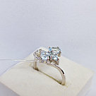 Серьги из серебра с фианитами Индия O936 , голубой, с английским замком, фото 2