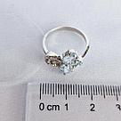 Серьги из серебра с фианитами Индия O936 , голубой, с английским замком, фото 3