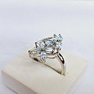 Серьги из серебра с фианитами Индия O777 , голубой, с английским замком, фото 2