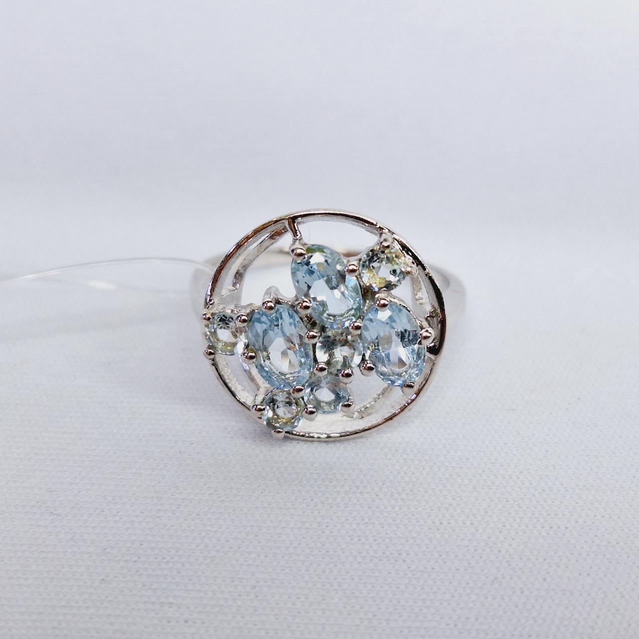 Серьги из серебра с фианитами Индия O903 вид висячие, голубой, с английским замком, фото 1