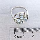 Серьги из серебра с фианитами Индия O903 вид висячие, голубой, с английским замком, фото 3