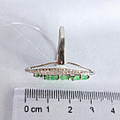 Серьги из серебра с фианитами Индия O909 вид висячие, изумрудный, с английским замком, фото 3