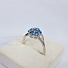 Серьги из серебра с фианитами Индия O881 , синий, с английским замком, фото 2