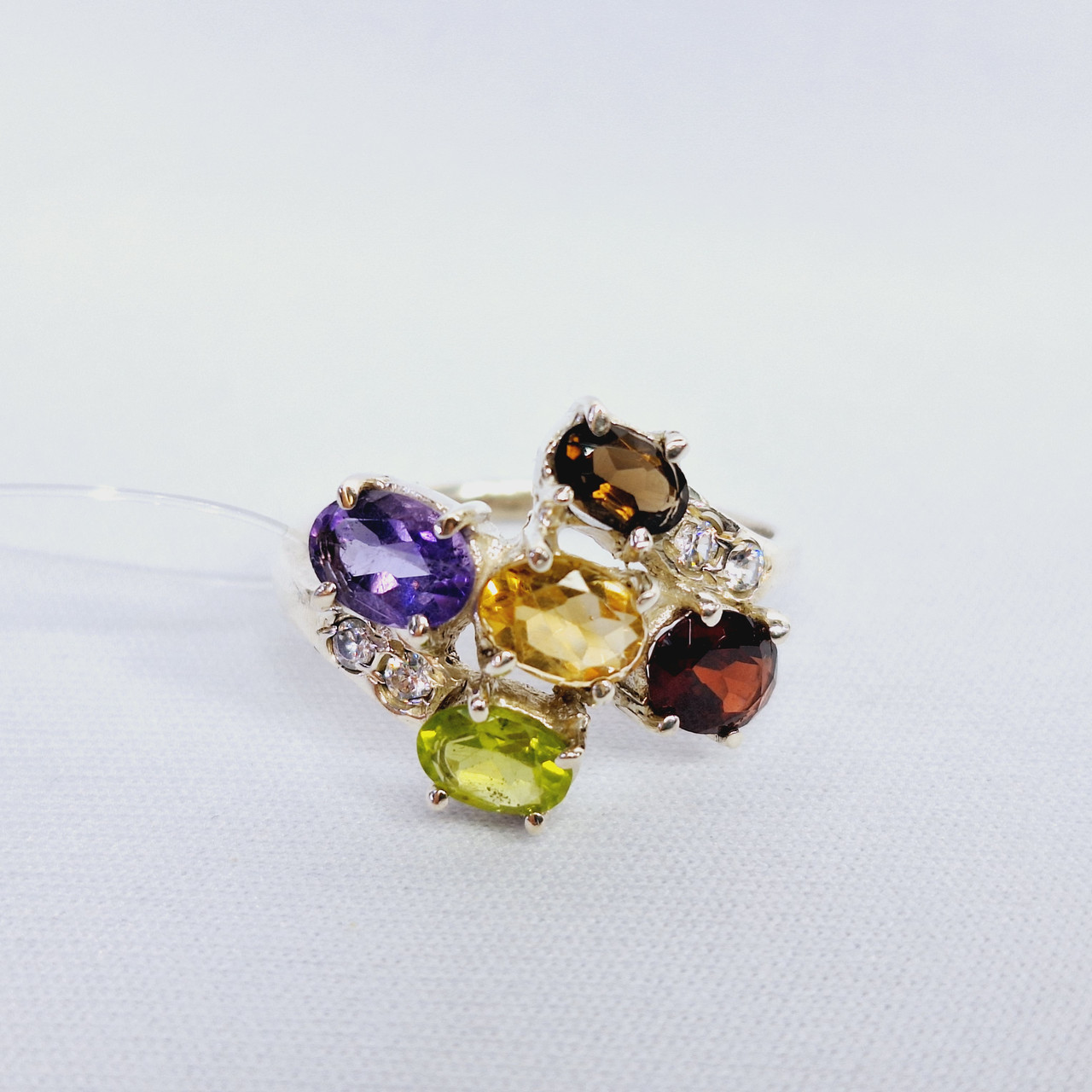 Серьги из серебра с фианитами Индия O833 , с английским замком, фото 1