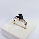 Серьги из серебра с фианитами Индия O526  вставка сапфир, фото 2