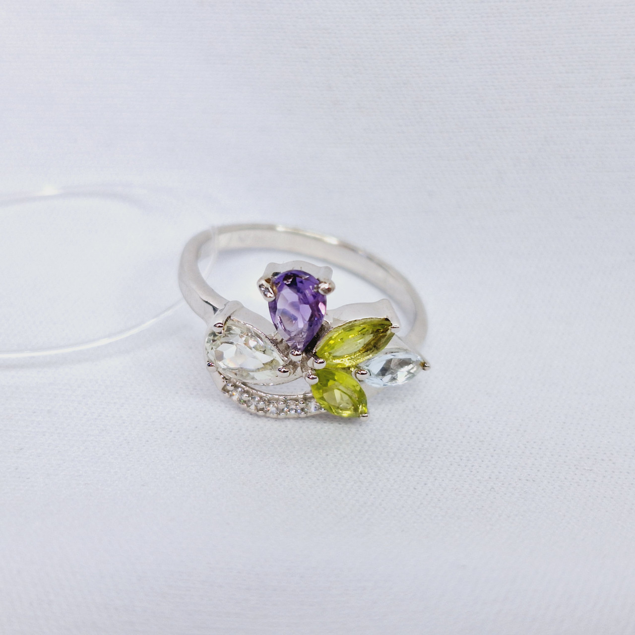 Серьги из серебра с фианитами Индия O662, фото 1