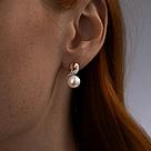 Серьги из золочёного серебра с жемчугом и фианитами SOKOLOV 93020789 серебро с позолотой, с английским замком, фото 3