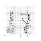 Серебряные серьги с горным хрусталём SOKOLOV 92020645 серебро с родием, с английским замком, фото 5