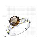 Кольцо из золочёного серебра с раухтопазом SOKOLOV 92011716 серебро с родием, фото 7