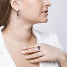 Серьги из серебра с ситаллами и сиреневыми фианитами SOKOLOV 92021949 серебро с родием, с английским замком, фото 3