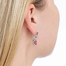 Серьги из серебра с ситаллами и сиреневыми фианитами SOKOLOV 92021949 серебро с родием, с английским замком, фото 7