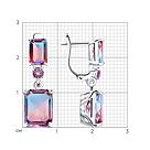 Серьги из серебра с ситаллами и сиреневыми фианитами SOKOLOV 92021949 серебро с родием, с английским замком, фото 9