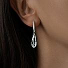 Серьги из серебра с горным хрусталем SOKOLOV 92021960 серебро с родием, с английским замком, фото 3