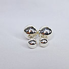 Серьги из серебра с фианитами O615 вставка без вставок вид шарик,, фото 2